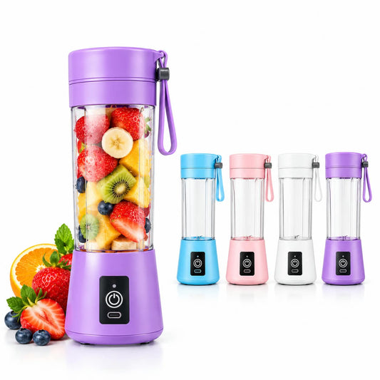Rechargeable Portable Mini Juicer Blender – 6 Blades, 380ml