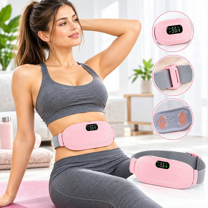 Cramp Relief Belt -Portable Menstrual Heating Pad, Heated Belly Belt For Menstrual Cramp Relief With 3 Heat Levels And 4 Modes, Electric Belt Massage For Women And Girls